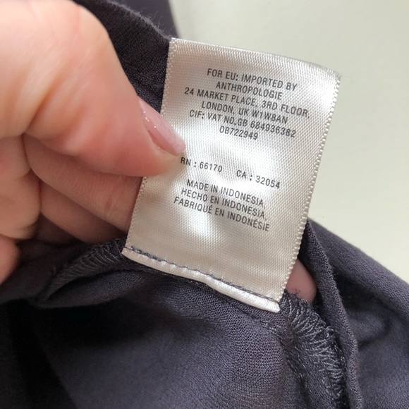 Maeve Anthropologie Gray Ruched Sleeve Blouse M - Picture 6 of 7